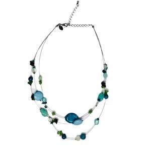 NEW Lia Sophia Multi Strand Blue Necklace